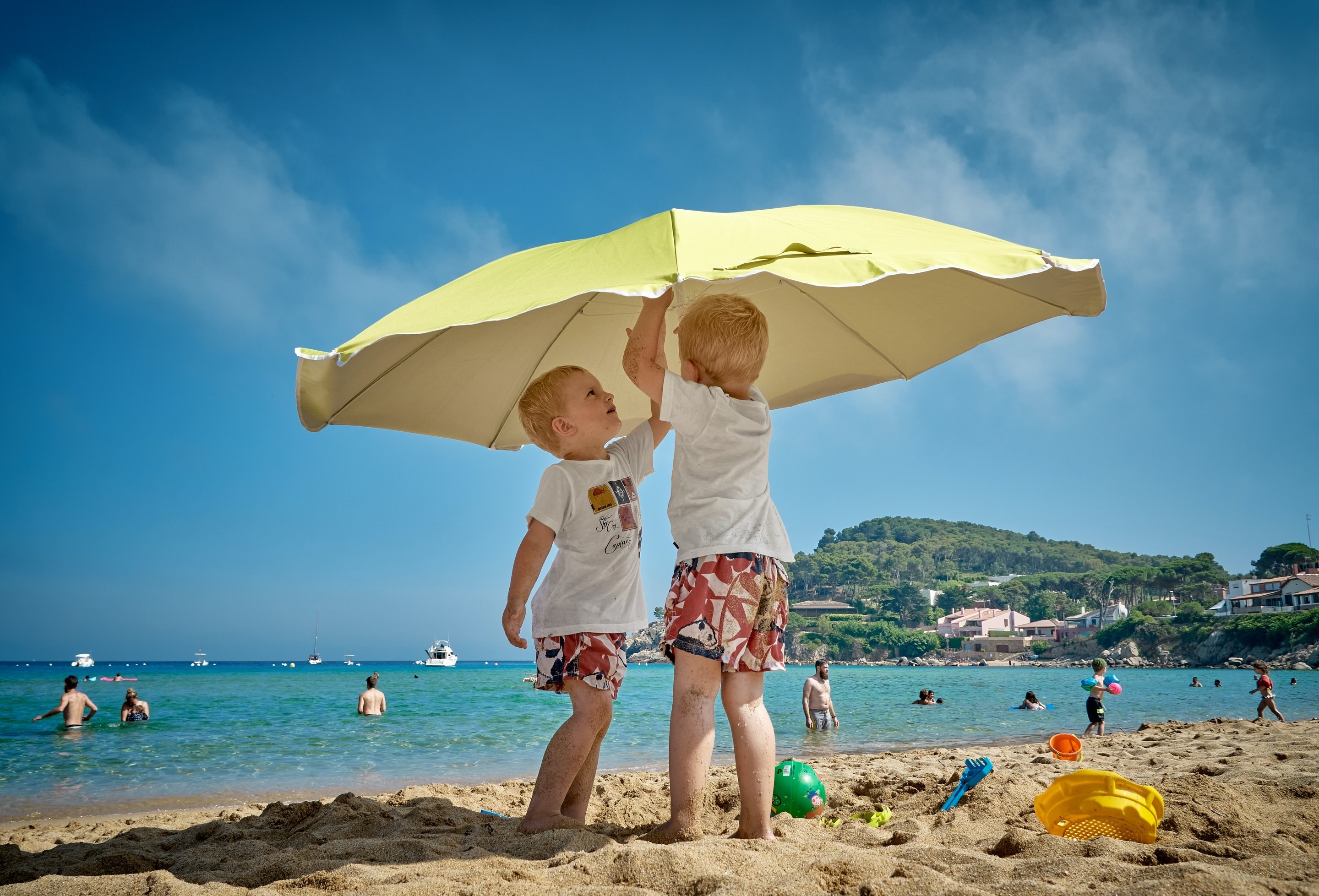 children at beach